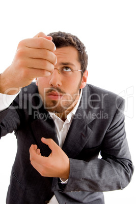 businessman trying to hold