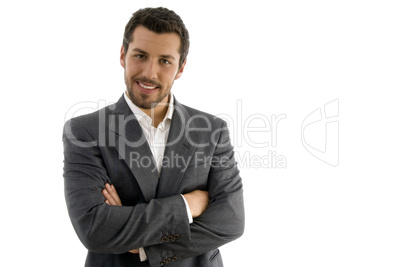 portrait of businessman with folded hands
