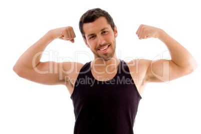 strong man showing his muscles