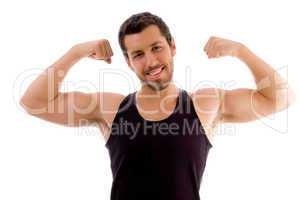 strong man showing his muscles