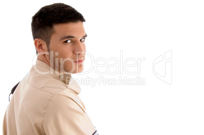 military male looking at camera
