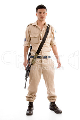 standing soldier with gun