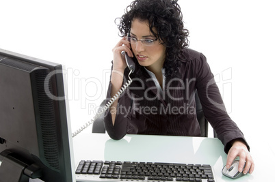 young woman working on computer