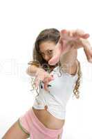 female model in dancing pose