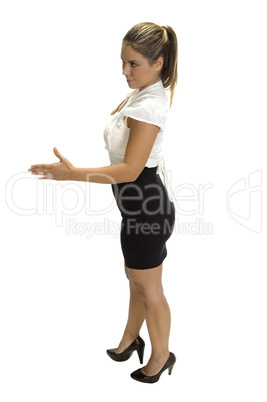 businesswoman ready to hand shake