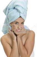 beautiful woman in towel