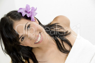 close up of young smiling woman