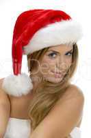posing sexy model with santa cap