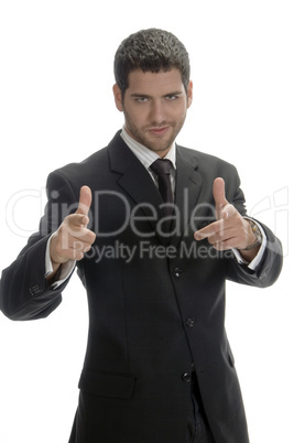 businessman showing hand gesture