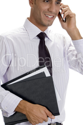 successful businessman busy on phone call
