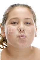 young girl making pout mouth
