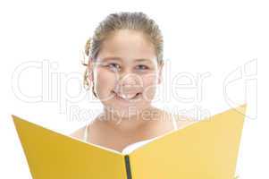smiling girl with book