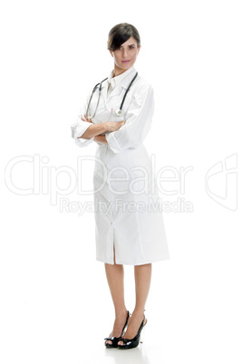 standing lady doctor with crossed arms