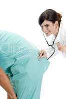 nurse examining the patient