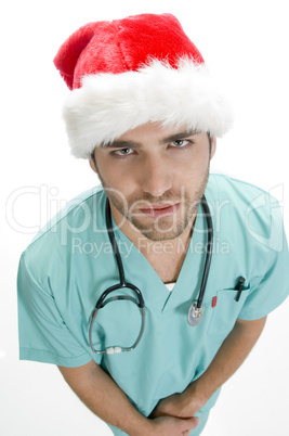 standing doctor with stethoscope