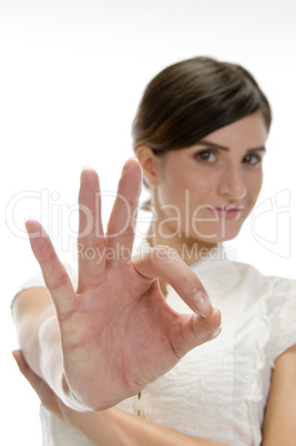 lady showing ok sign