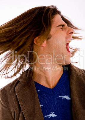 portrait of shouting young male