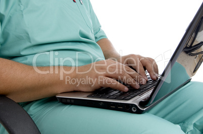 doctor working on laptop