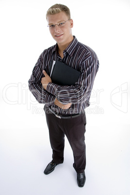 full body pose of business executive