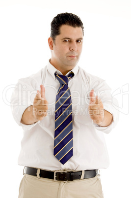 cool businessman posing