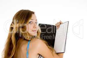 girl with open notebook