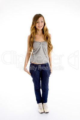 cute young model in standing pose