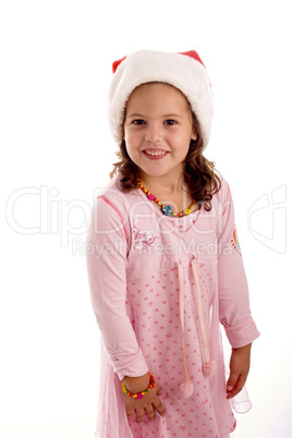 cute girl with christmas hat