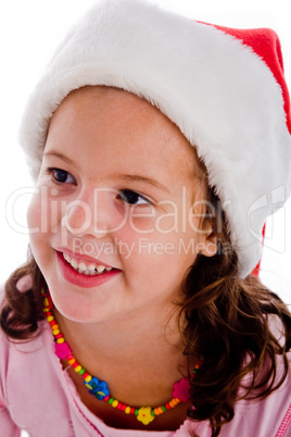 portrait of child with christmas hat