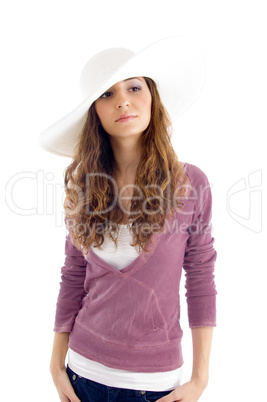 standing model with hat