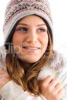 shivering smiling girl with cap