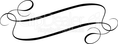 calligraphy ribbon frame banner black isolated