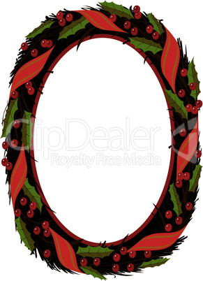christmas holly wreath frame pattern background