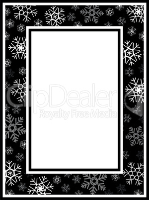 christmas wide frame snowflake pattern black white