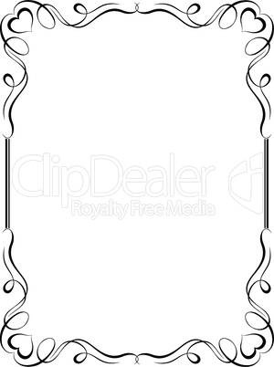 calligraphy ornamental decorative frame with heart