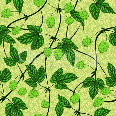 hop with leaf seamless background pattern