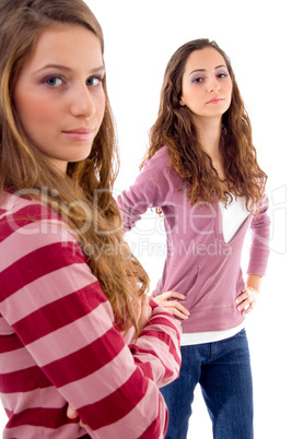 young two friends standing together