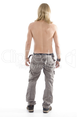 back pose of muscular male