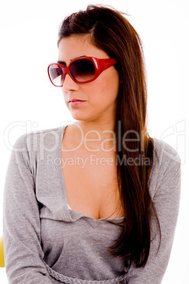 portrait of young woman wearing sunglasses