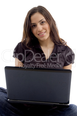 young woman with laptop