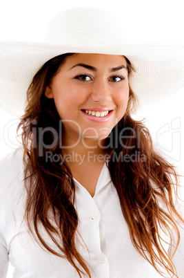 young smiling woman wearing hat young smiling woman wearing hat