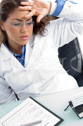 female doctor in tension