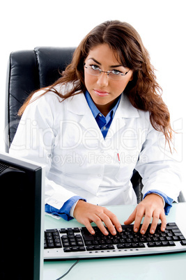 doctor working on computer