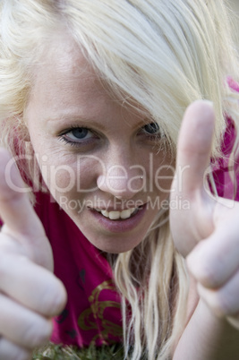 close up of caucasian woman