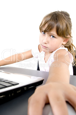 little girl with laptop