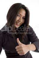 beautiful asian, chinese, japanese, korean, asian pacific, thai woman showing thumbs up
