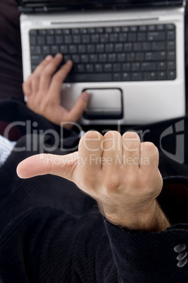 businessman gesturing thumbs up businessman gesturing thumbs up