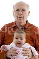 old man with cute baby