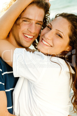 Close-up of smiling couple