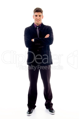 full body pose of handsome young attorney