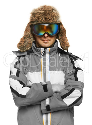 man in ski goggles and sportswear